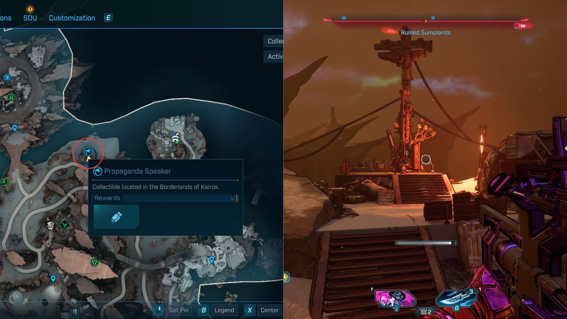 Ruined Sumplands Propaganda Speaker #1 location (Image via 2K)