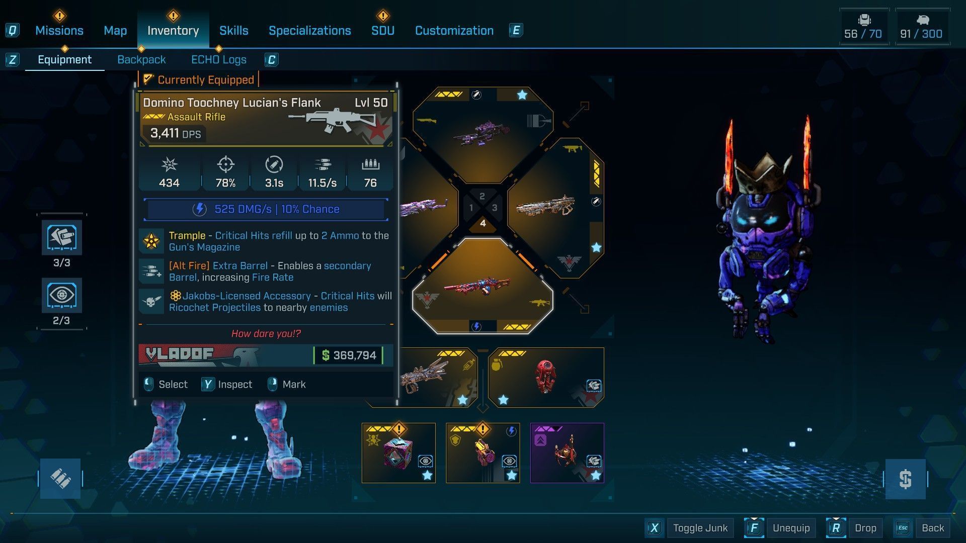 You&#039;ll need to upgrade your Assault Rifle ammo Storage Deck (Image via 2K)