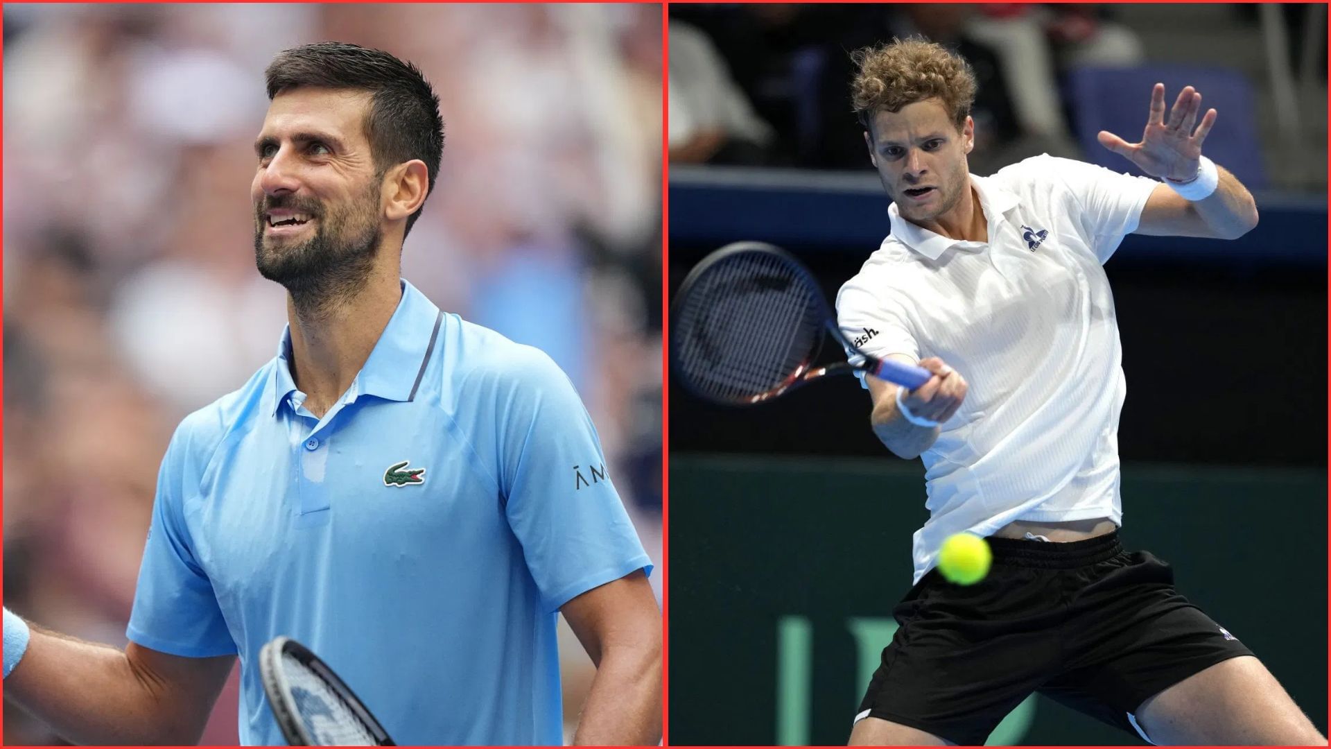 Novak Djokovic (L) Yannick Hanfmann (R) | Getty