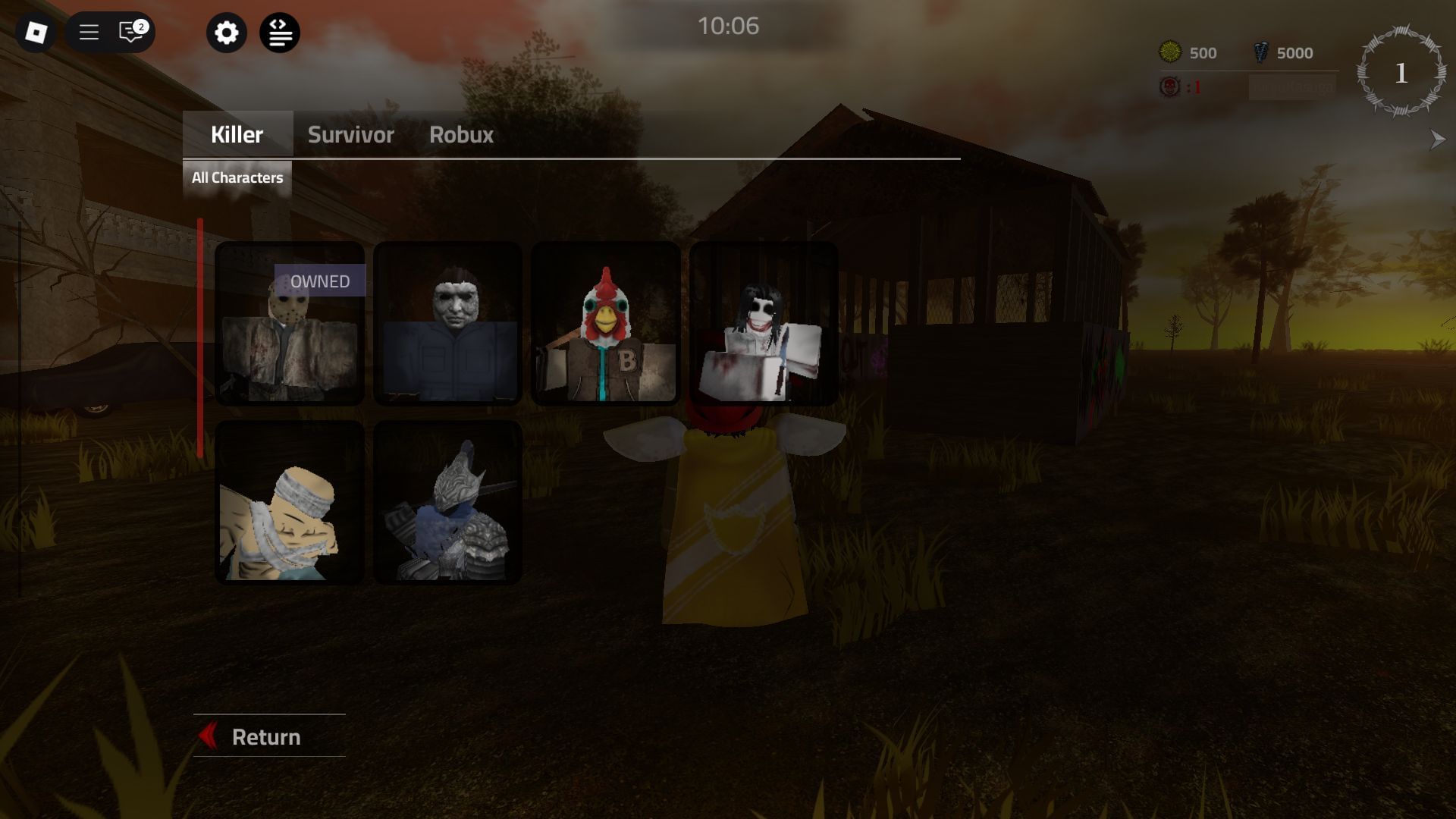 The Killer roster (Image via Roblox)