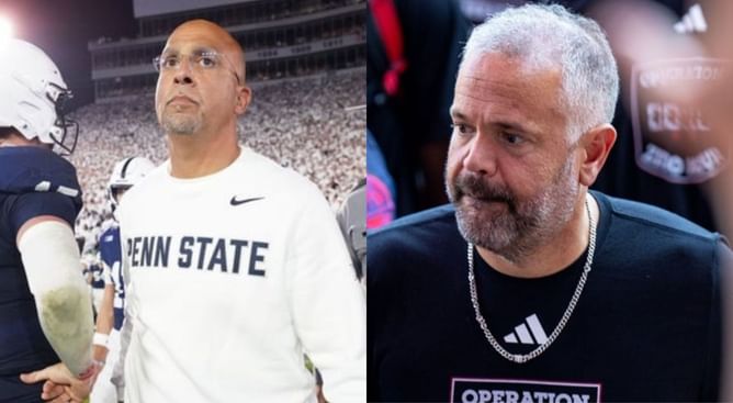 “This is 10/10 ragebait”: CFB fans explode as Matt Rhule linked to Penn State after James Franklin gets fired