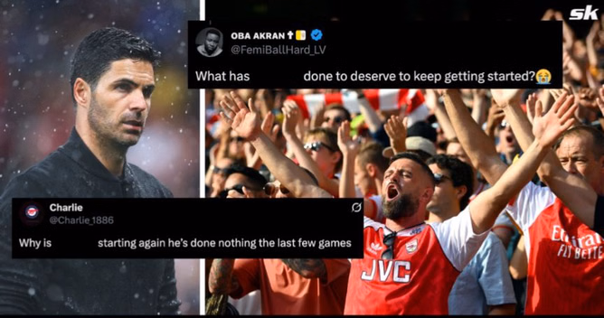 “He’s not good enough”, “Supposed to be third choice” - Arsenal fans surprised after 30-year-old is named in starting line-up vs West Ham