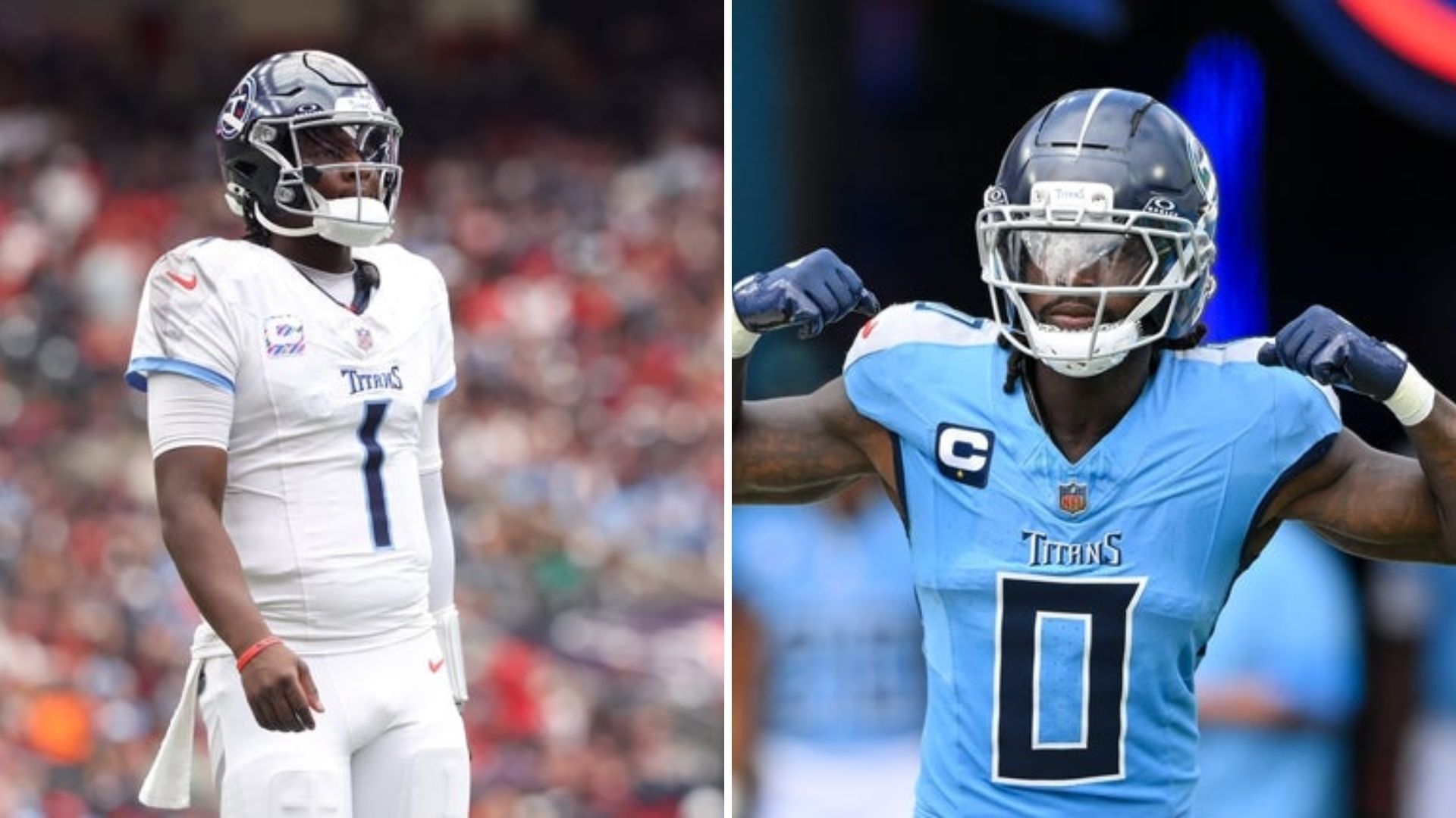 Cam Ward and Calvin Ridley (Imagn Images)