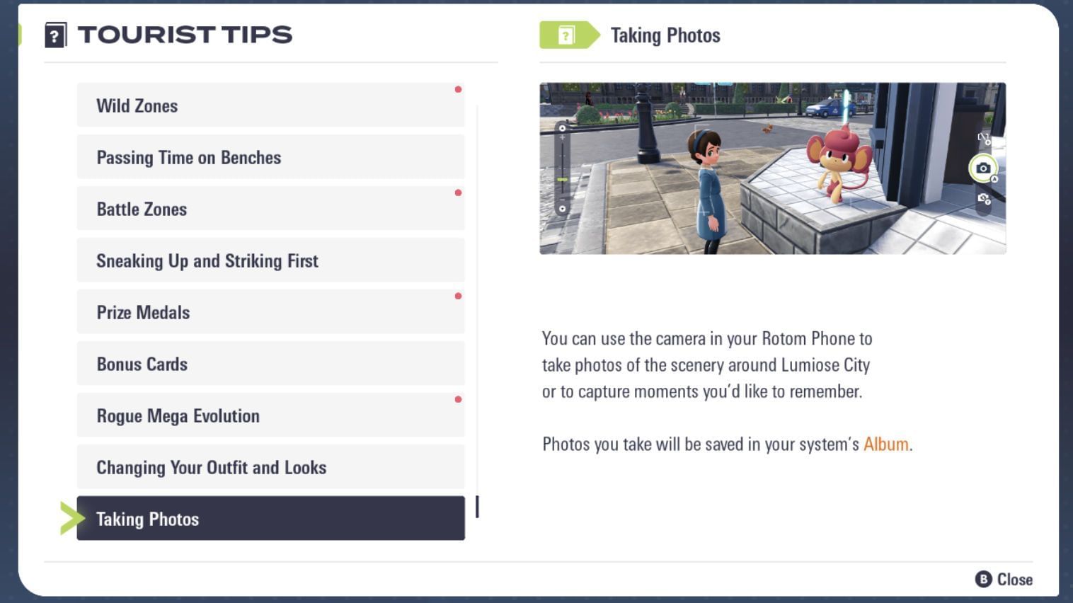 Photo mode in Pokemon Legends Z-A (Image via The Pokemon Company)