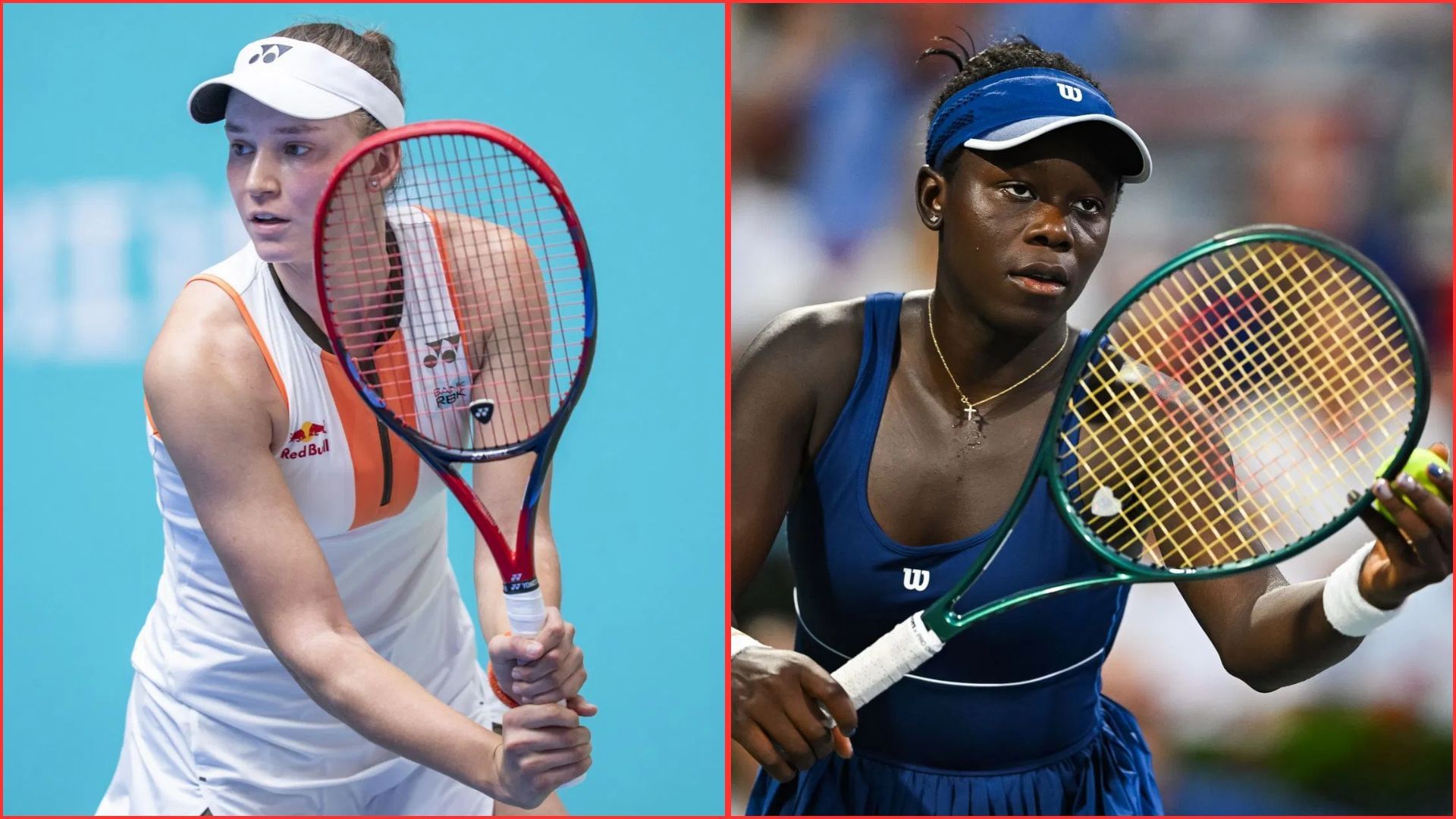 Elena Rybakina (L) Victoria Mboko (R) | Getty