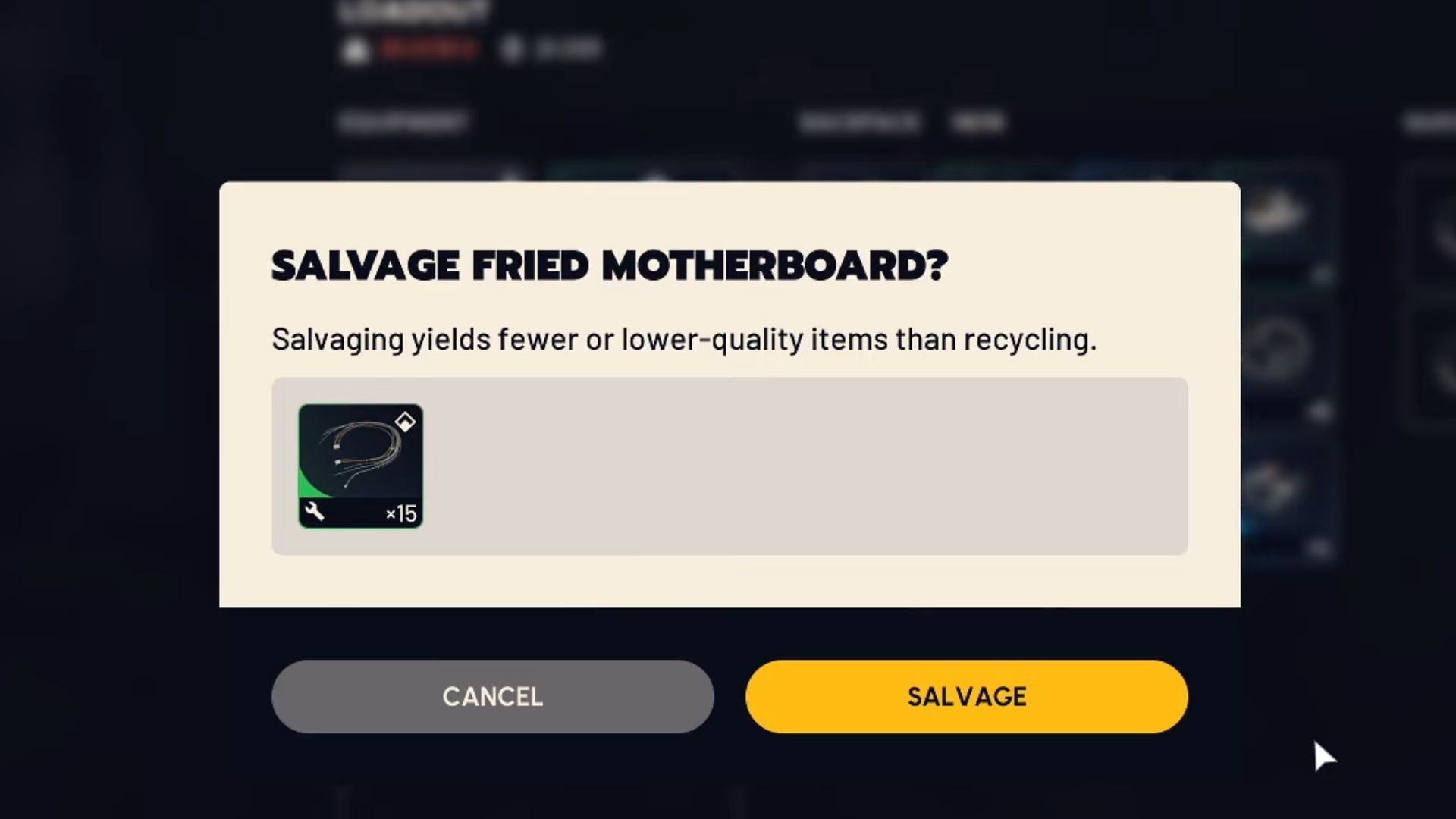 Salvage option in Arc Raiders (Image via Embark Studios)