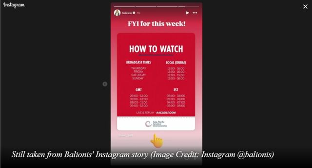 A still from Amanda Balionis' Instagram story (via @balionis)