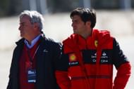 Carlos Sainz Sr. and Jr. at the 2021 F1 Testing in Barcelona - Source: Getty