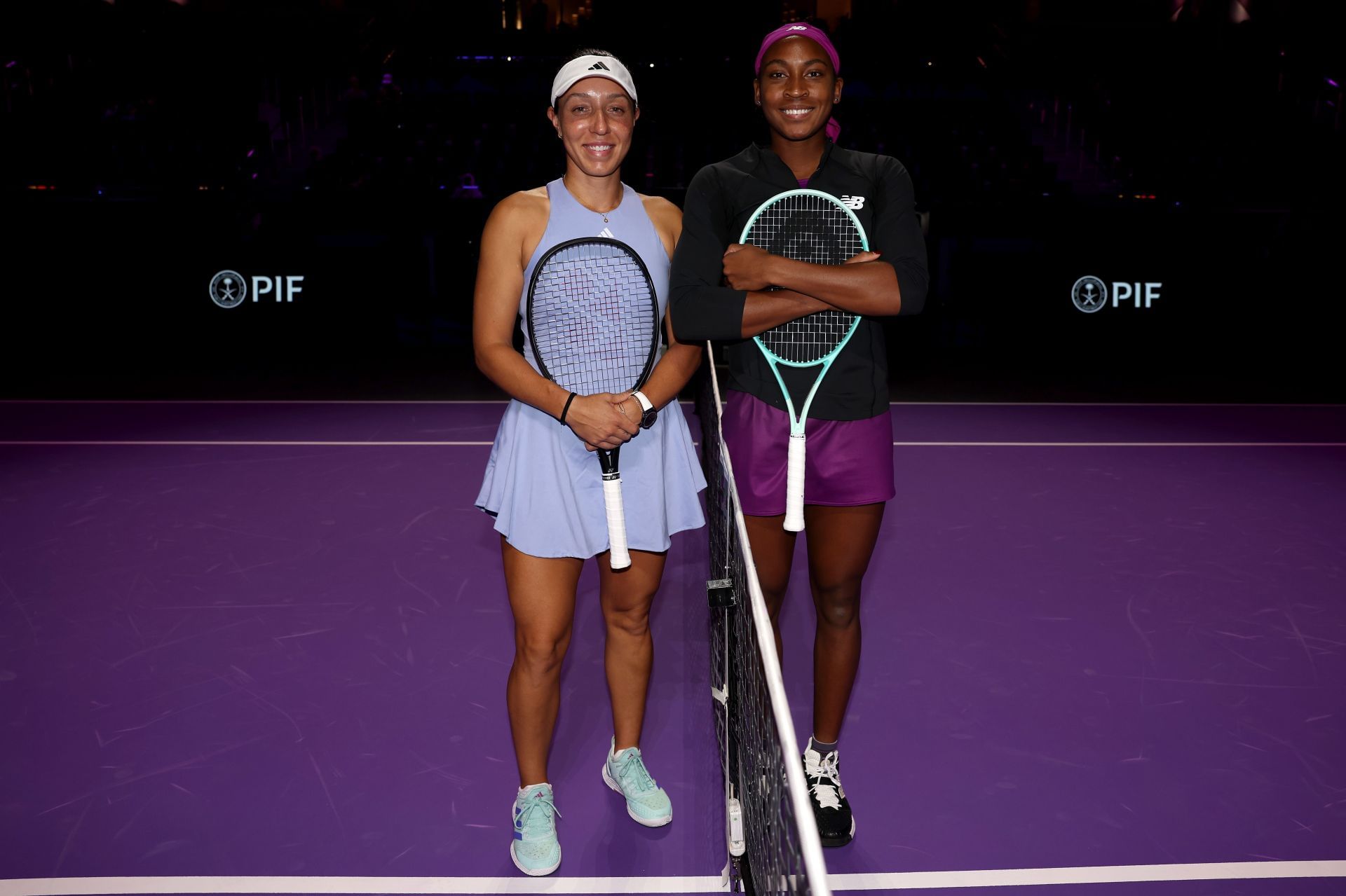 Jessica Pegula (left) and Coco Gauff (right) at the 2024 WTA Finals (Source: Getty)