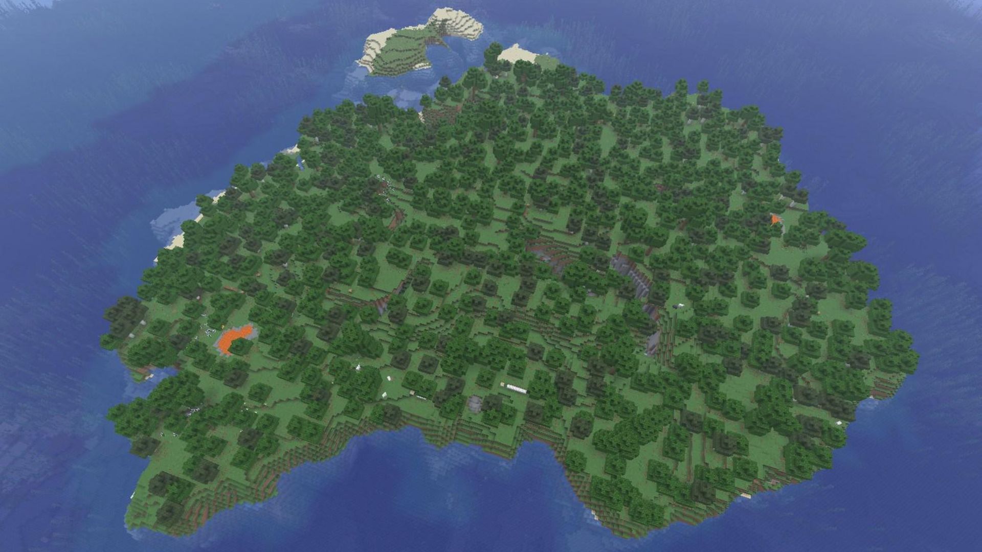 A player has found an Australia-shaped Minecraft seed