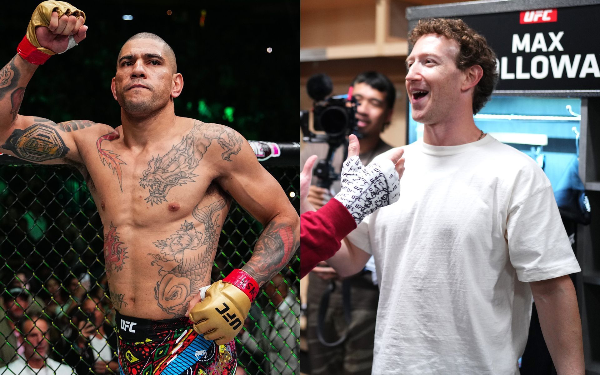Alex Pereira (left) and Mark Zuckerberg (right) have collaborated in the past. [Image courtesy: Getty Images]