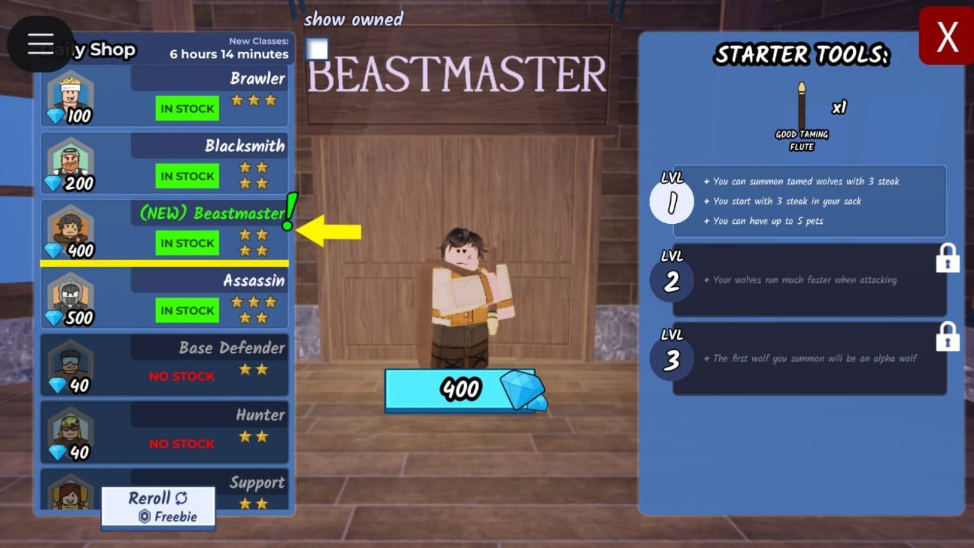 The Beastmaster Class (Image via Roblox)