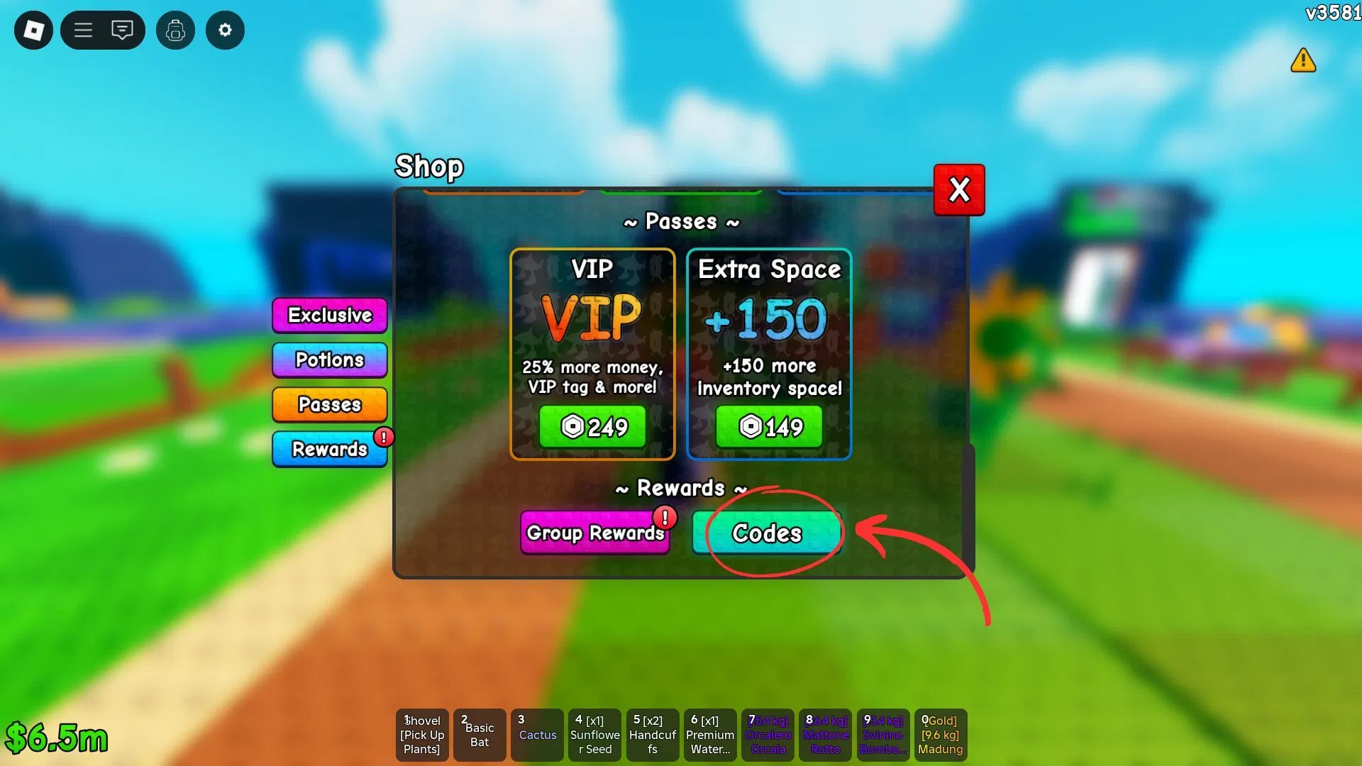 How to redeem codes for Plants Vs Brainrots (Image via Roblox || Sportskeeda)