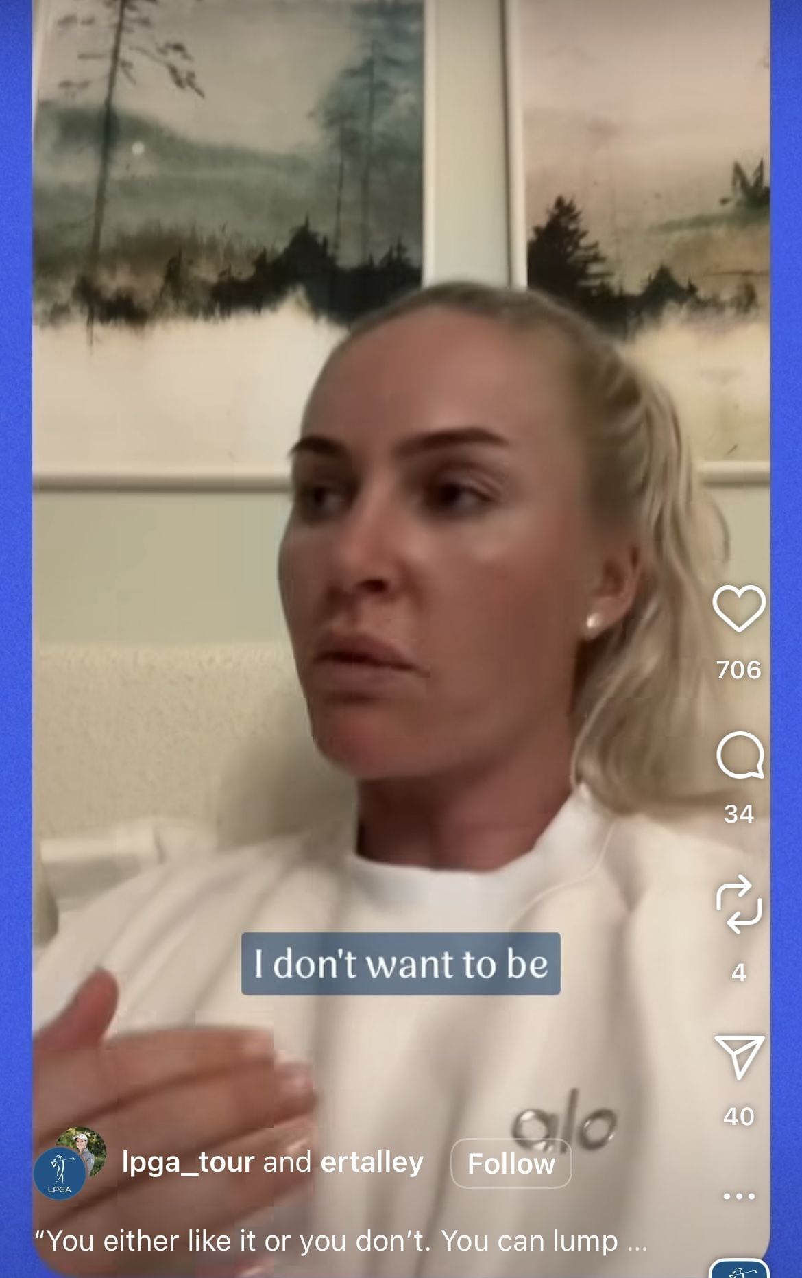Still taken from the LPGA Tour&rsquo;s Instagram feed _ Image: Instagram/@lpga_tour