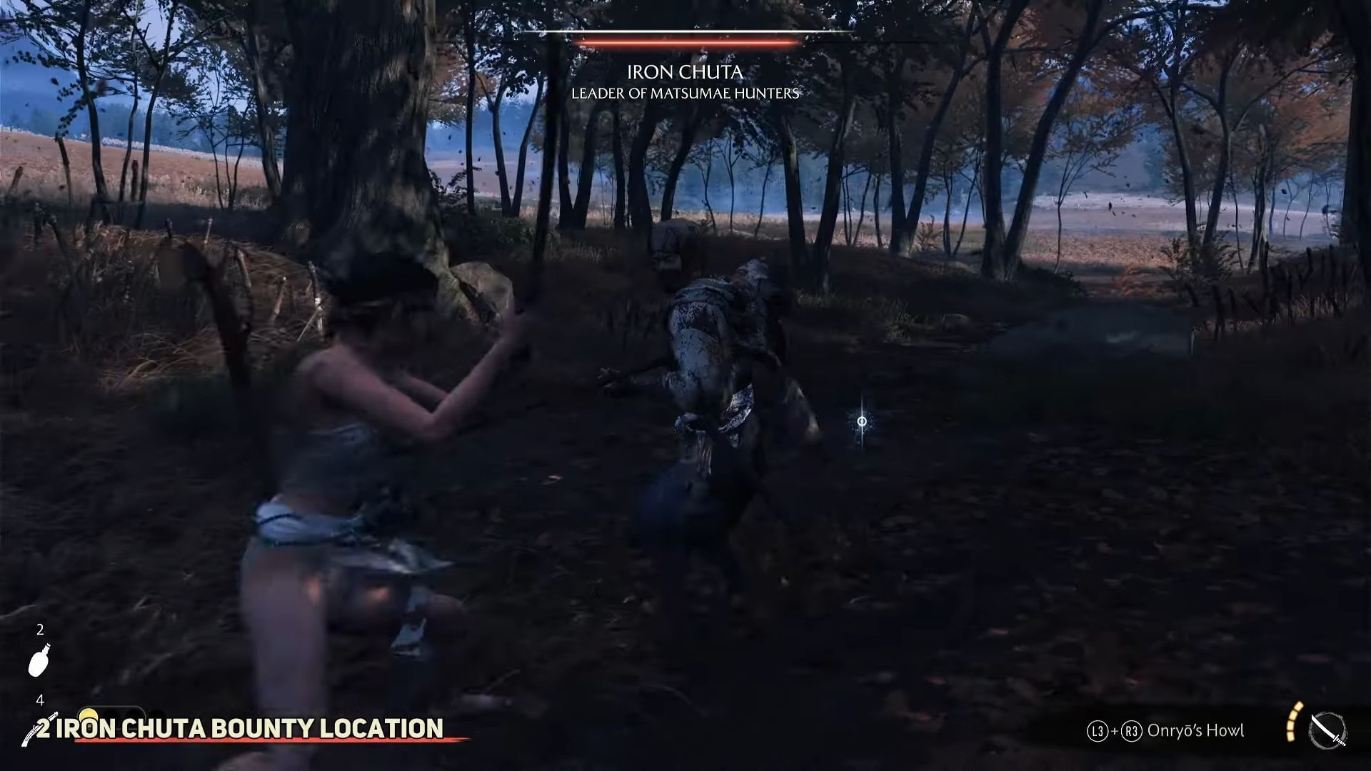 Killing the bounty target (Image via Sucker Punch Studios and YT.com/@WoWQuest)