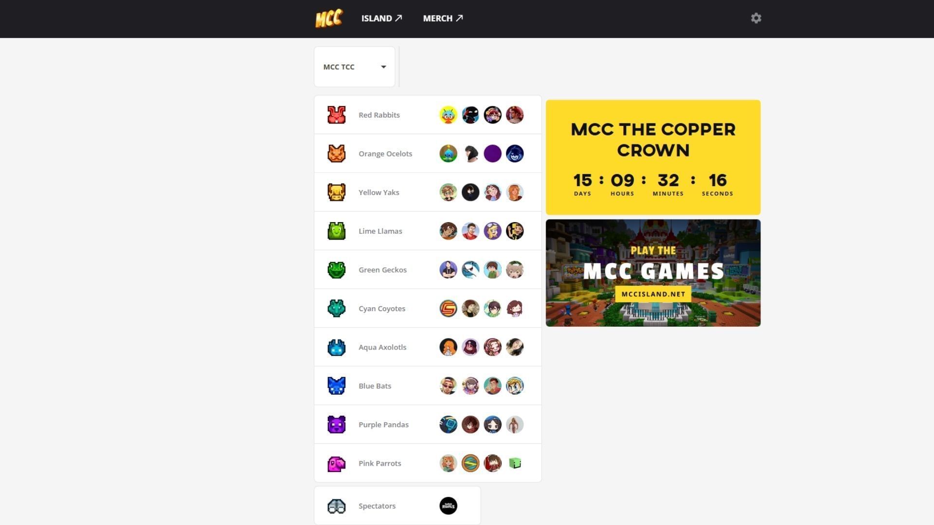 You can watch Minecraft Championship (MCC) The Copper Crown 2025 from the streams of each participant on Twitch (Image via MCC.live)