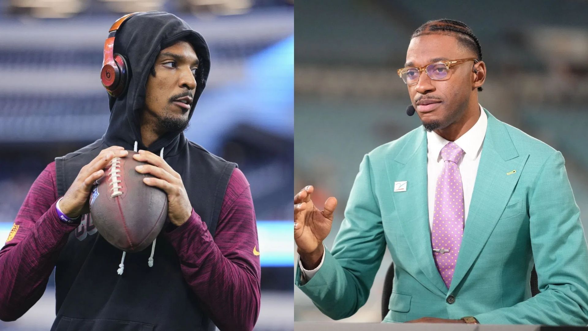 Jayden Daniels draws comparison to RGIII after injury - via Getty/CMS