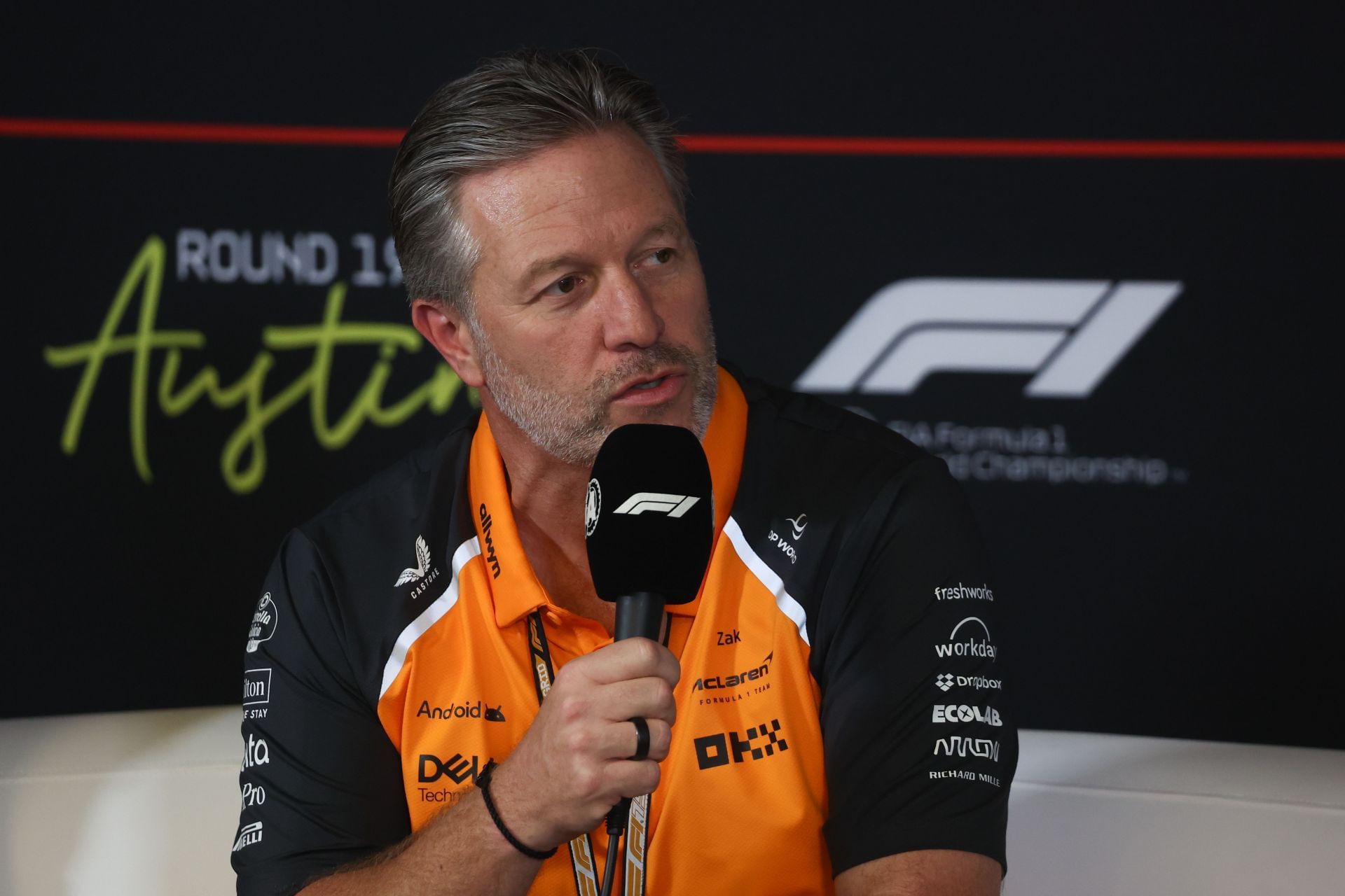 Zak Brown at the F1 United States Grand Prix - Practice and Spring Qualifying - Source: Getty
