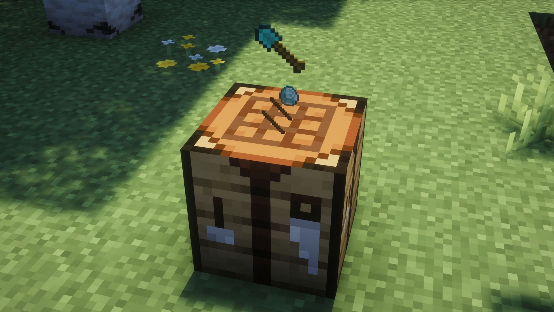 This mod makes crafting ingredients and craftable items hover over crafting table (Image via Sportskeeda Gaming || Mojang Studios)