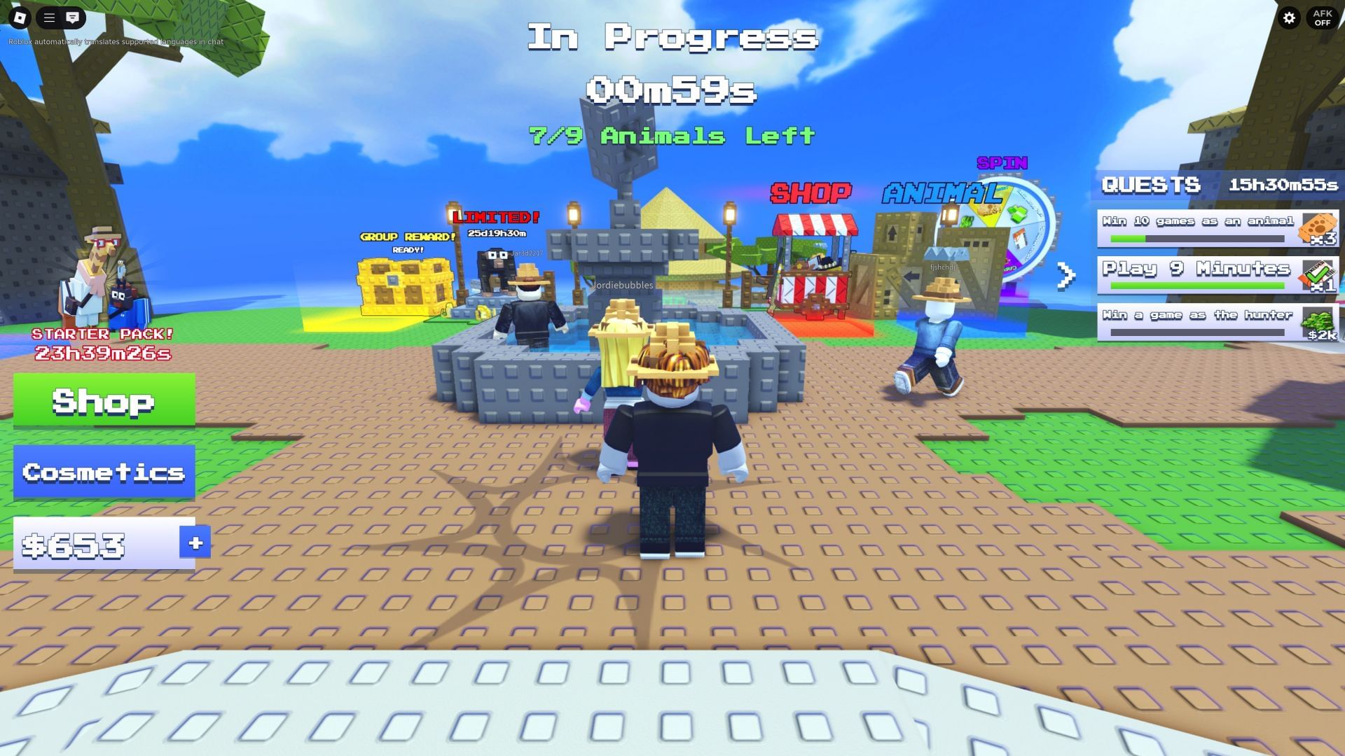 Players can take the role of a zookeeper or an animal in Zoo or Oof (Image via Roblox)