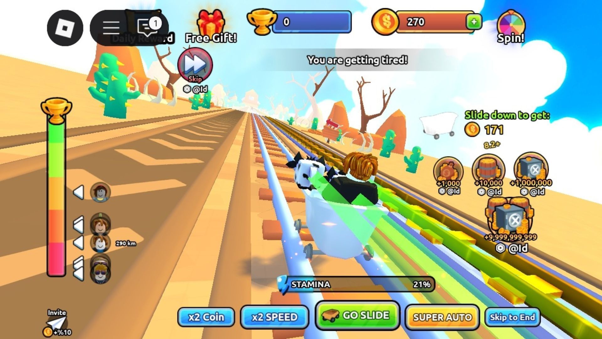 Ascending with the cart (Image via Roblox)