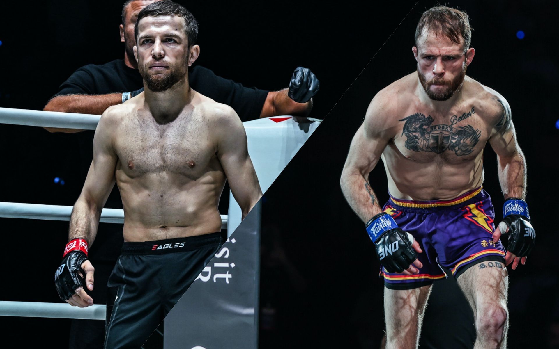 Mansur Malachiev (L) vs Jarred Brooks (R) | Image by ONE Championship