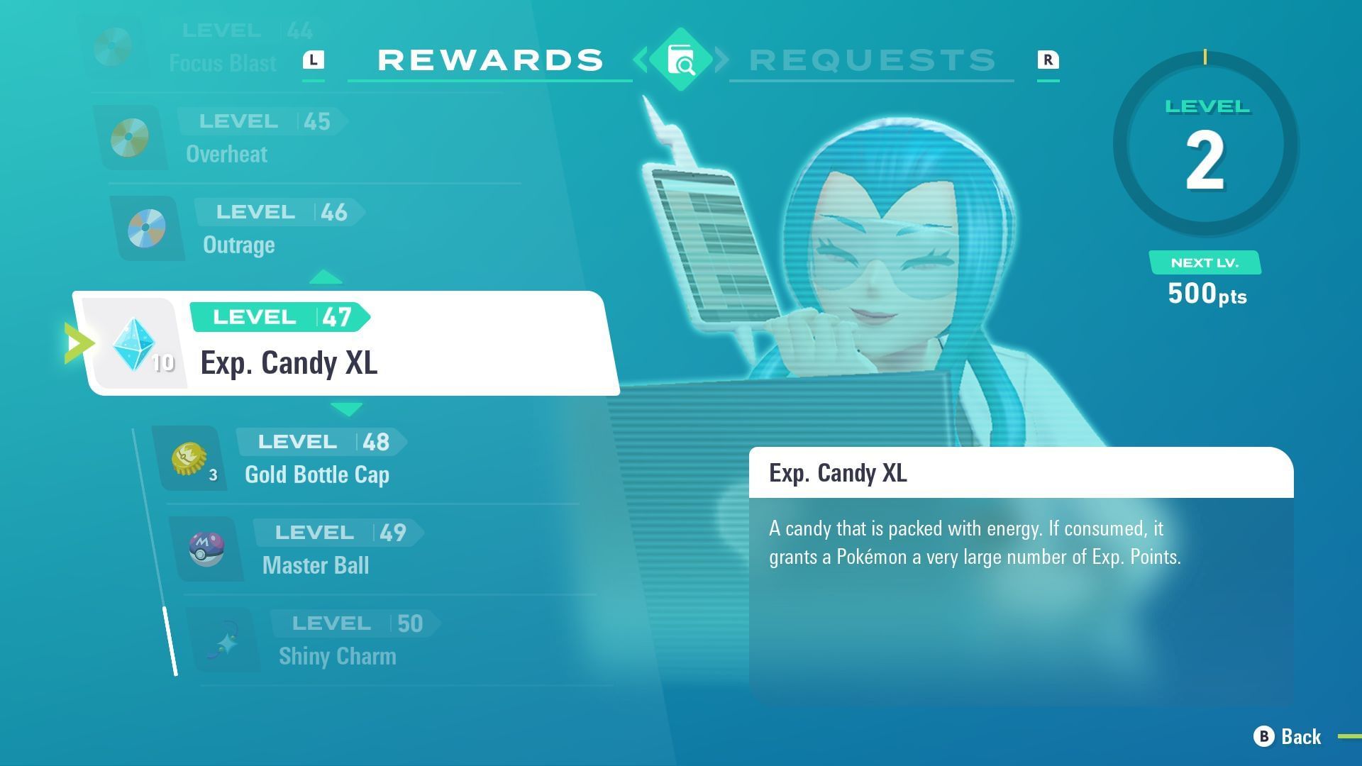 Rewards that you earn for completing missions and progressing through Research levels (Image via The Pokemon Company)