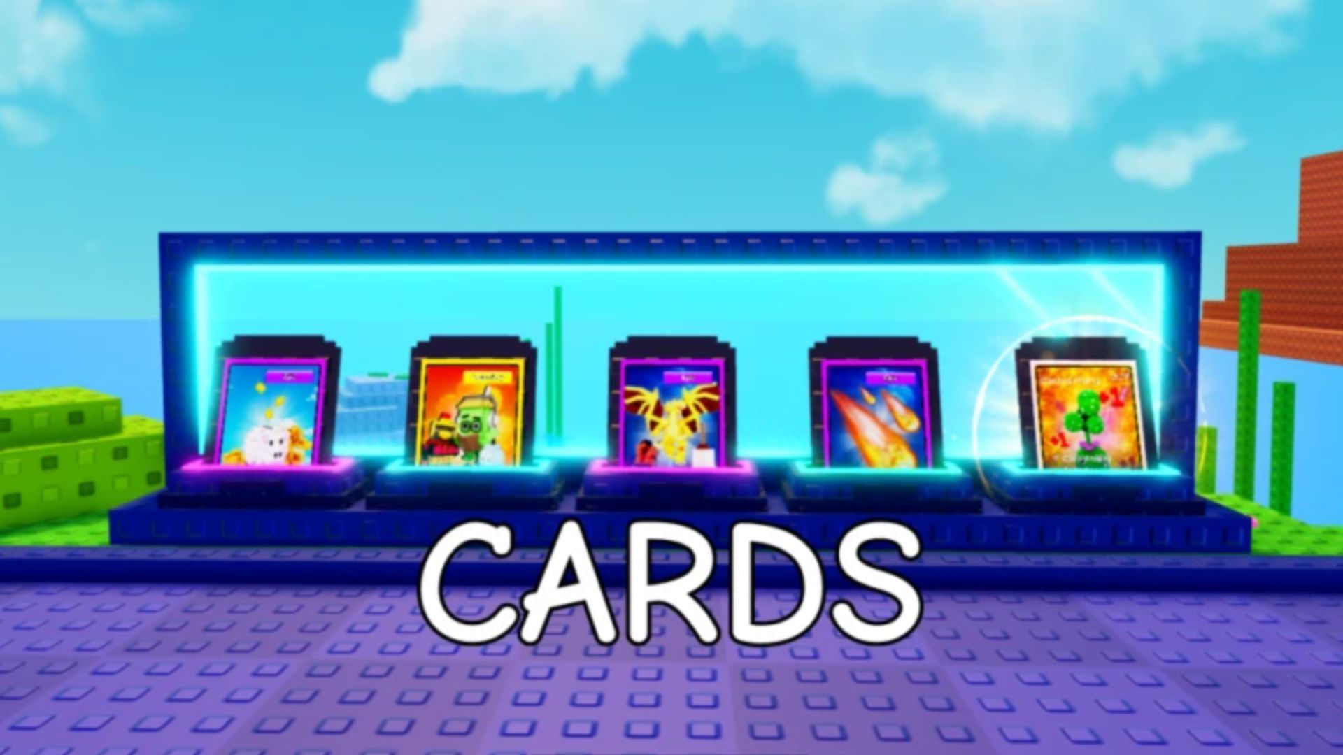 Collect and equip cards to get diverse perks (Image via Roblox)