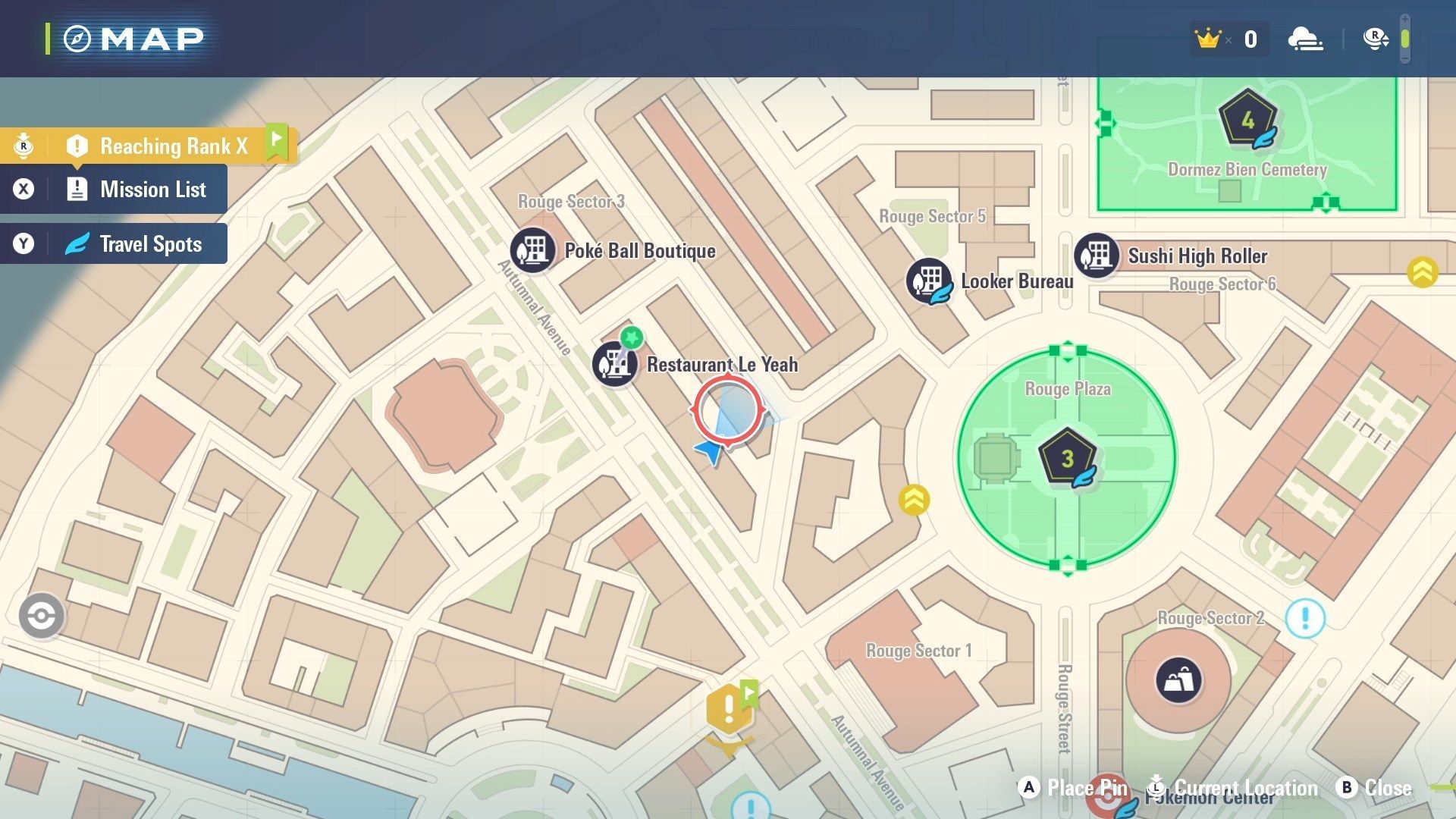 Hawlucha&#039;s location on the map in Pokemon Legends Z-A (Image via The Pokemon Company)