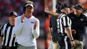 "Lane Kiffin cooking Kirby Smart like Thanksgiving dinner": CFB fans have wild reaction to Ole Miss HC trolling Georgia coach on live TV