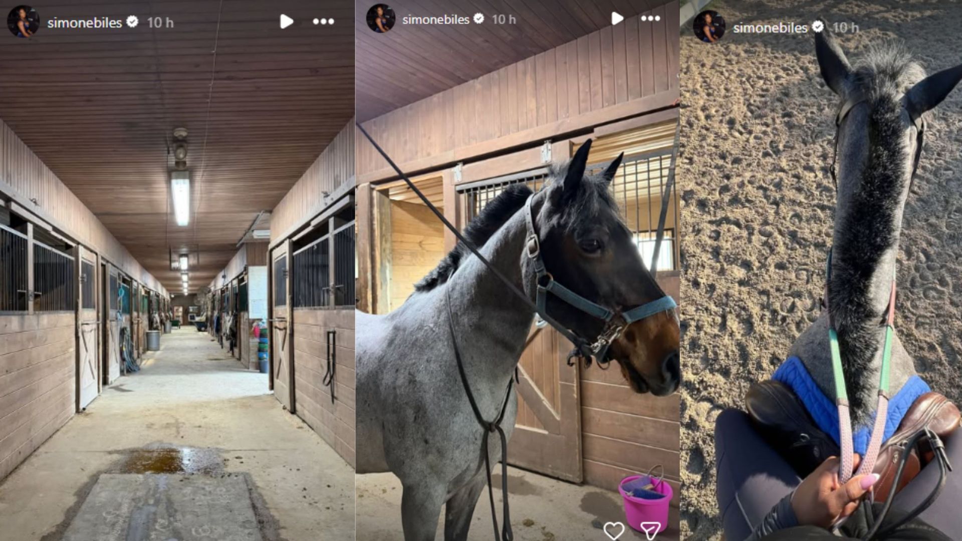 Screengrabs of Simone Biles&#039; Instagram stories [Image Source : Simone Biles&#039; Instagram] 
