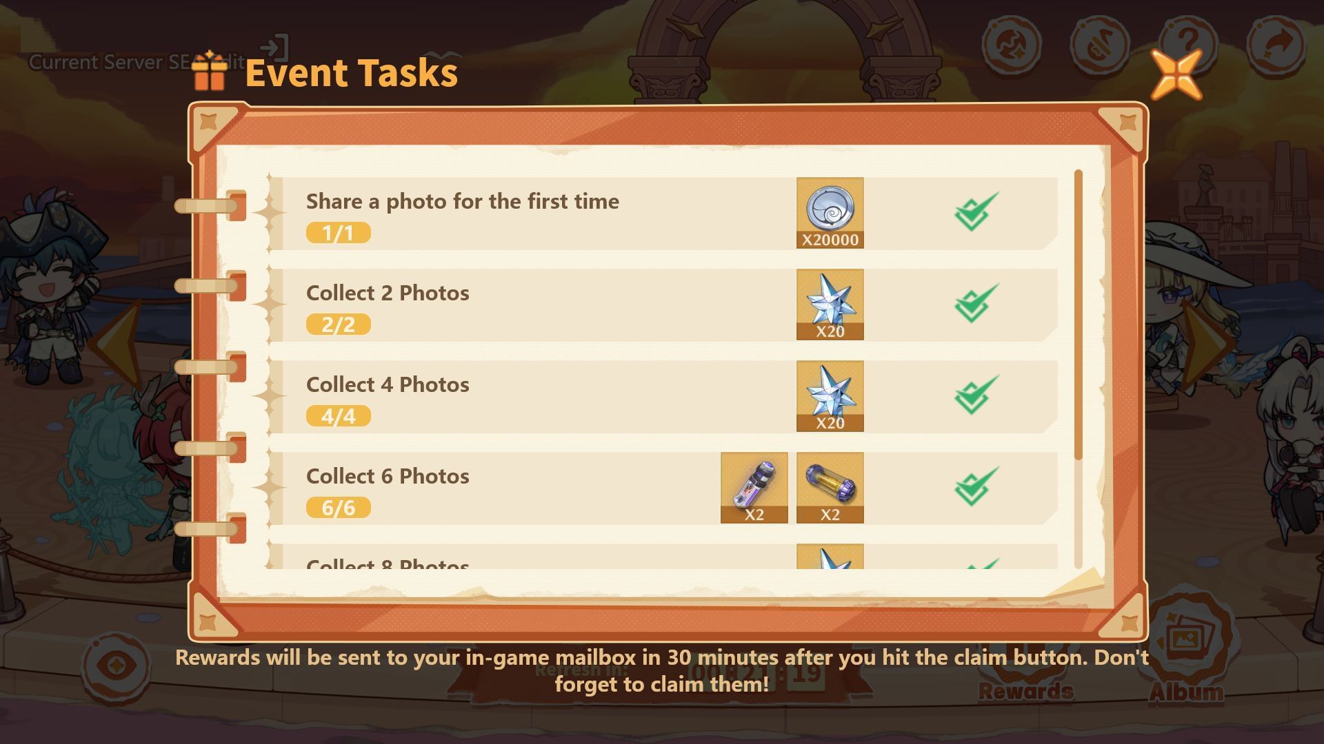 Till We Meet Again, Rinascita web event rewards (Image via Kuro Games)