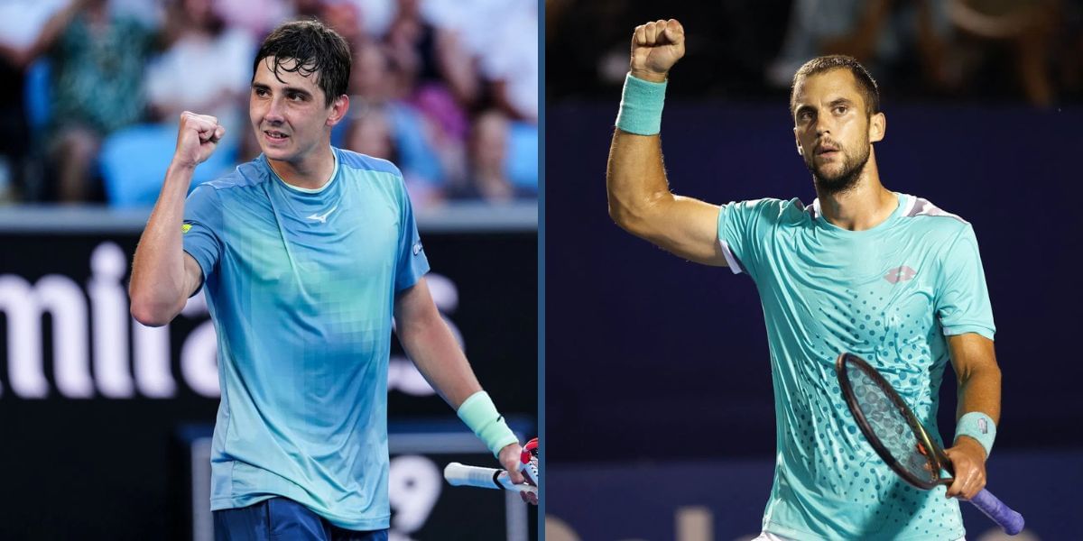 Alexander Shevchenko vs Laslo Djere is one of the first-round matches at the Almaty Open 2025. (Photos: Getty)