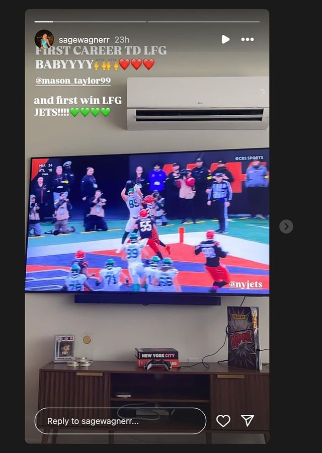 Mason Taylor's GF Sage Wagner's IG Story/@sagewagnerr