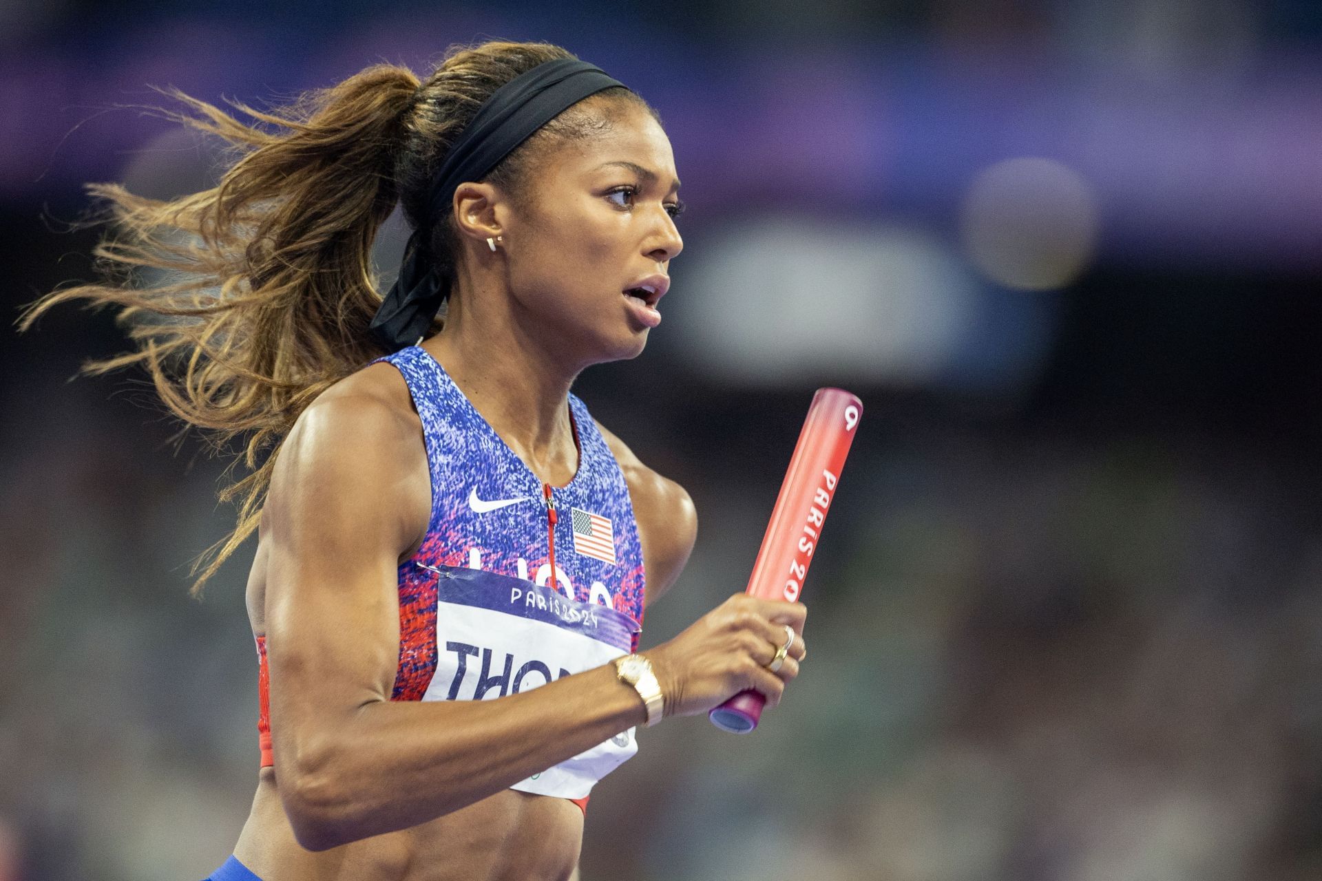 Gabby Thomas during the 2024 Summer Olympic Games in Paris, France. (Photo by Getty Images)