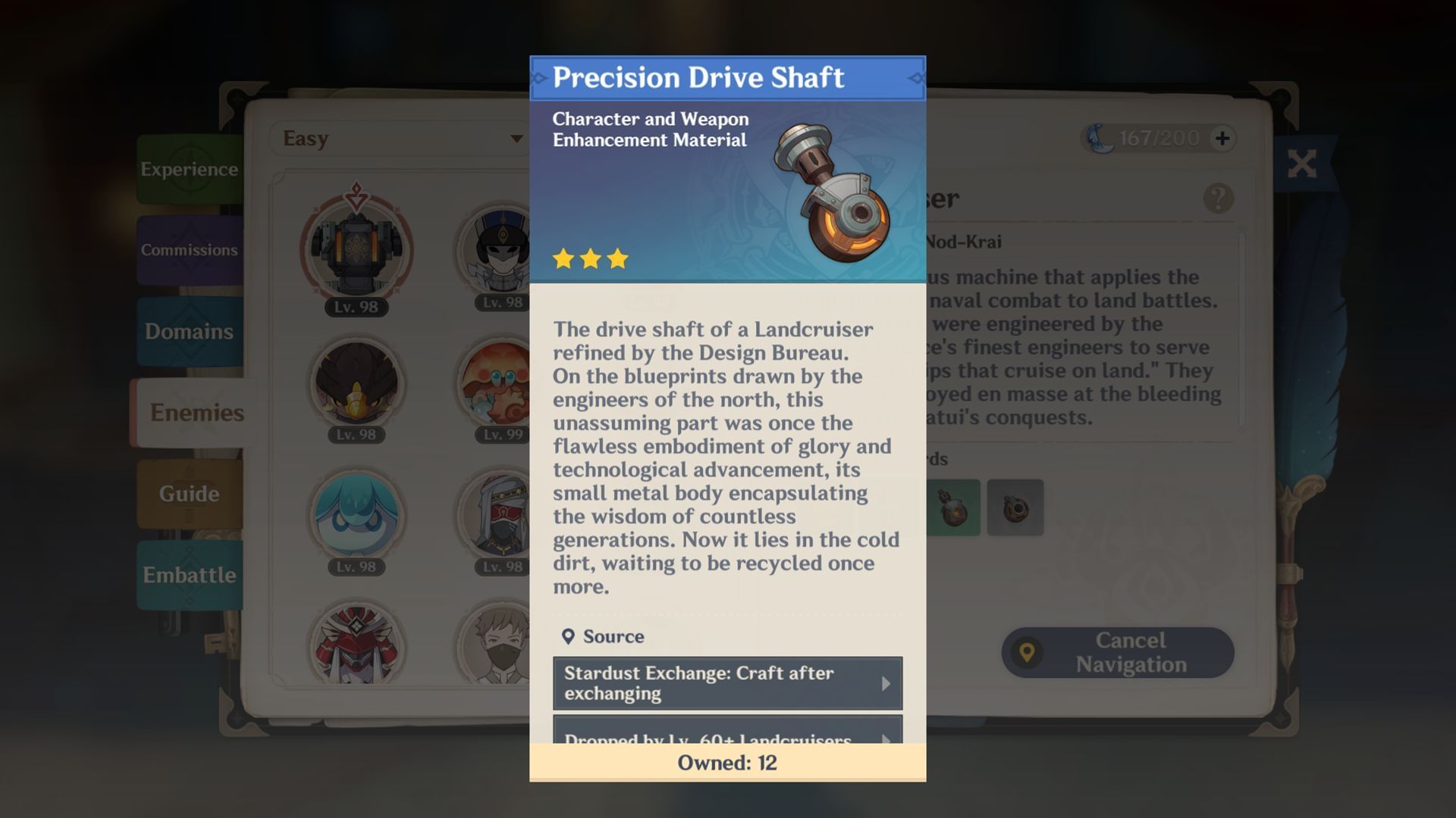 Landcruisers enemies drop these materials after being defeated (Image via Sportskeeda Gaming/HoYoverse)