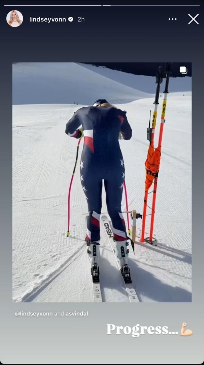 Still taken from Vonn&#039;s Instagram story (source: @lindseyvonn/Instagram)