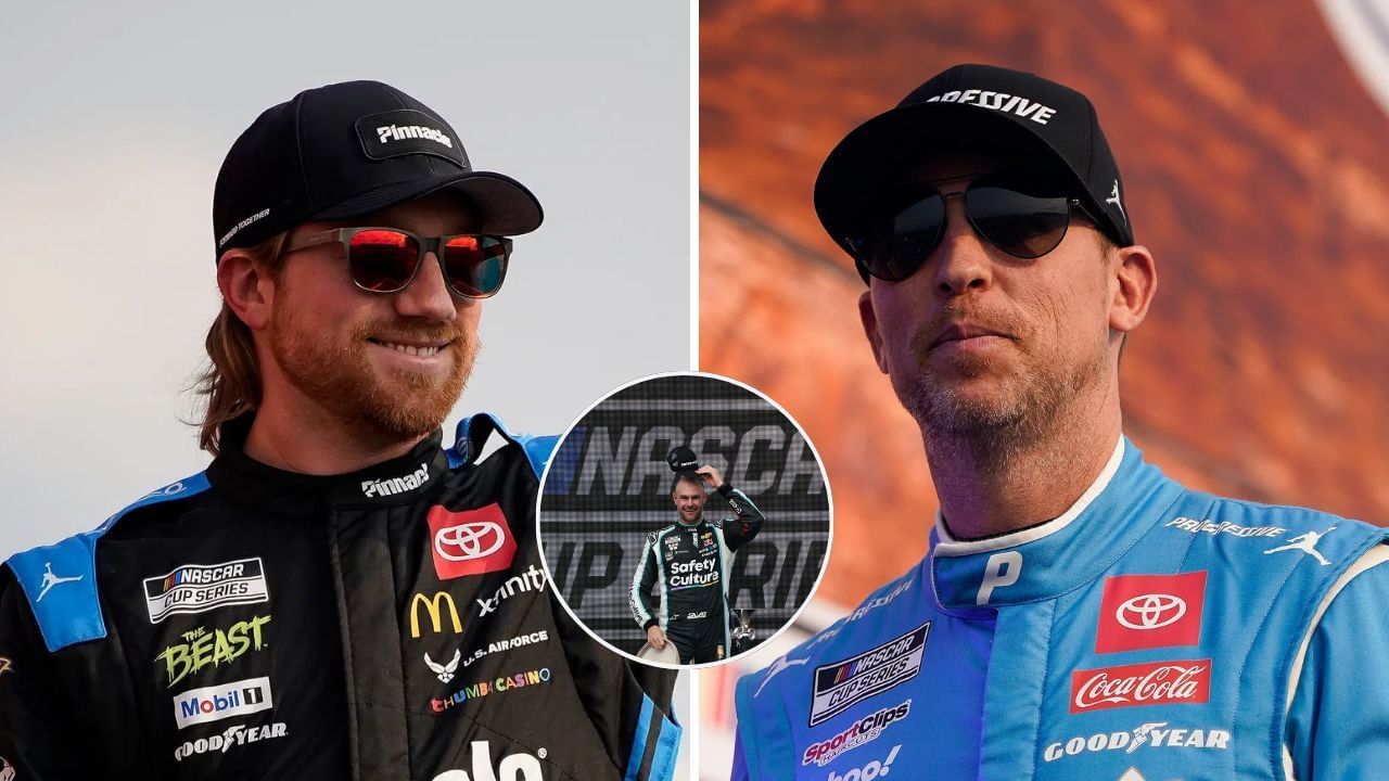 Denny Hamlin reacts to Tyler Reddick