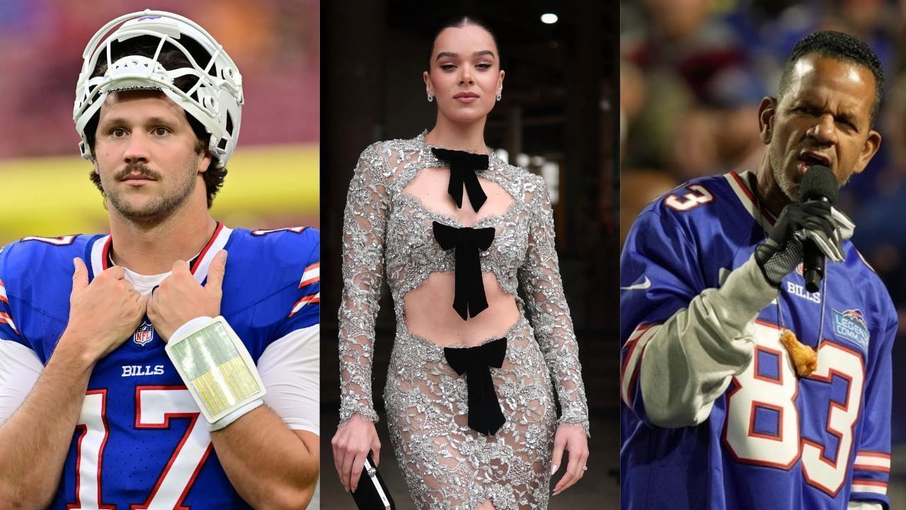 Hailee Steinfeld attends Josh Allen&rsquo;s practice while linking up with Bills legend Andre Reed 6 days before team