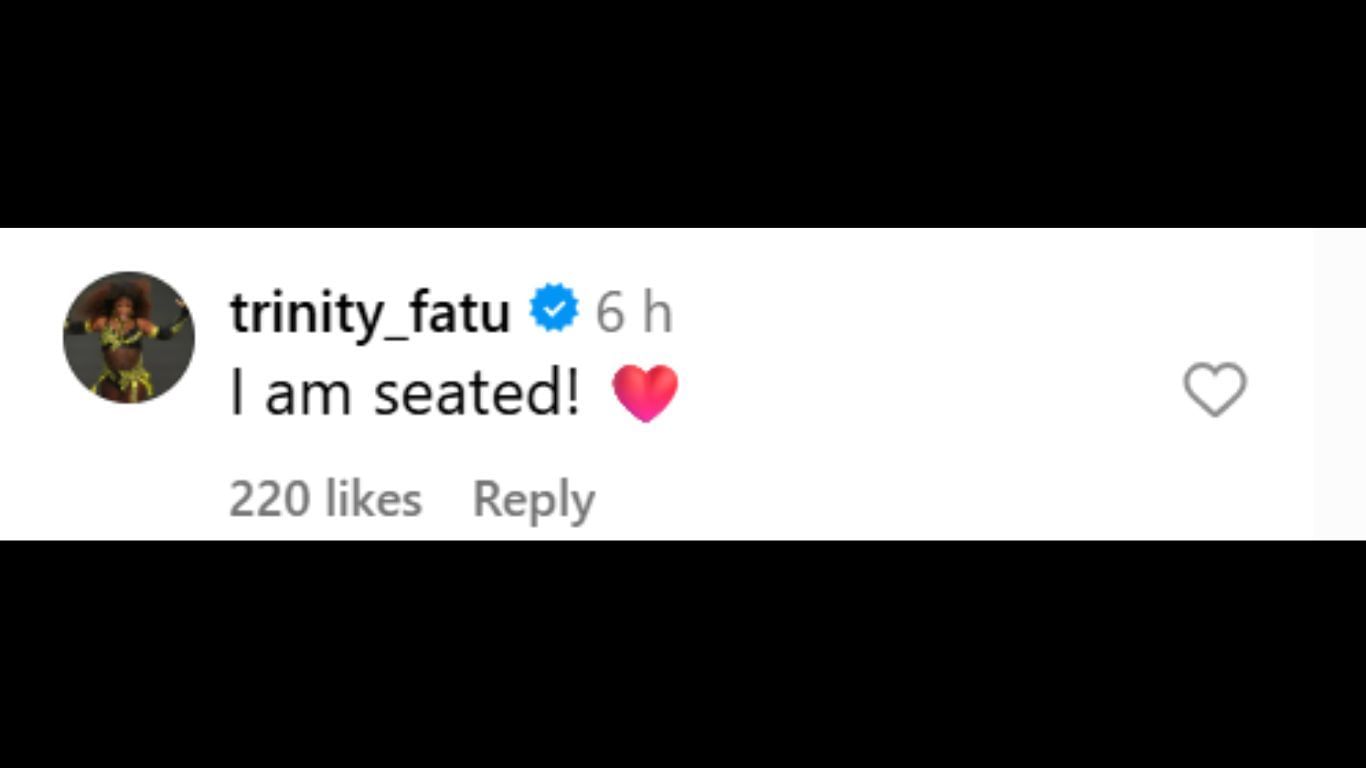 Naomi&#039;s comment [Screenshot taken from Instagram ]
