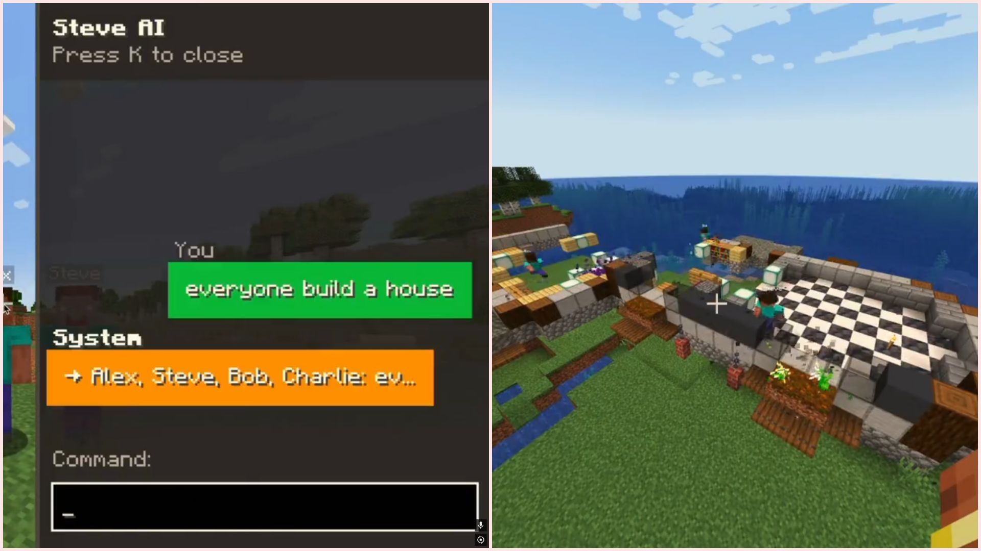 Steve AI mod adds multiple agents to the game that can play the game with you (Image via GitHub/YuvDwi)