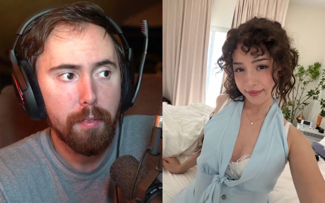 "Ring that she got looks like a snake": Asmongold says Pokimane proposing to herself is "sad"