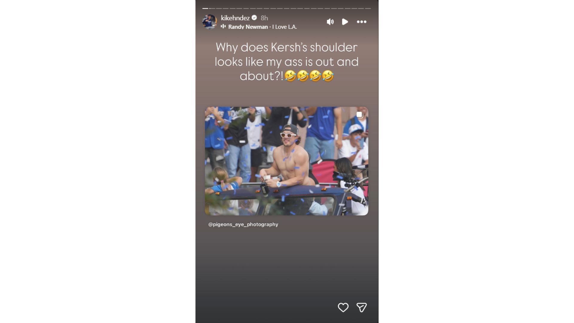 Príbeh Kike Hernandez s Claytonom Kershawom v pozadí (Zdroj: Instagram @kikehndez)