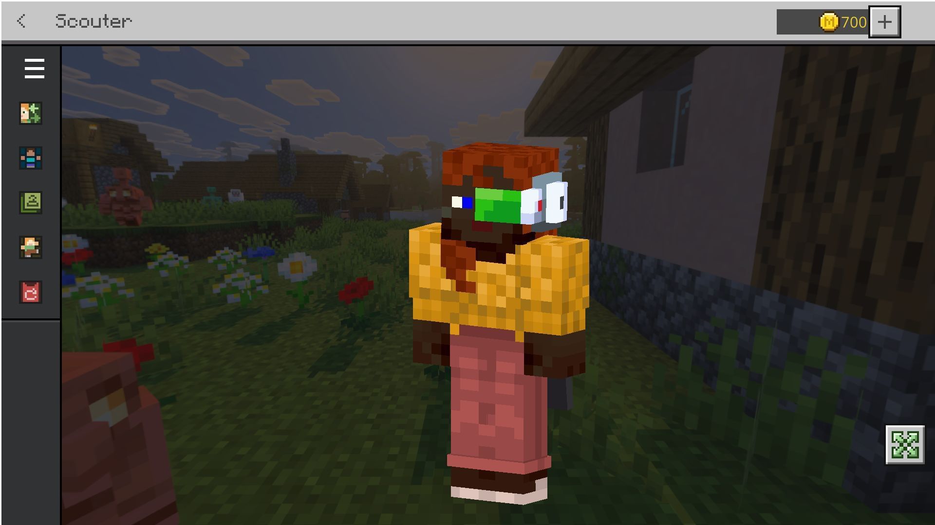 Head over to the Dressing room to get your hands on the free Scouter face accessory in Minecraft Bedrock (Image via Sportskeeda Gaming || Mojang Studios)