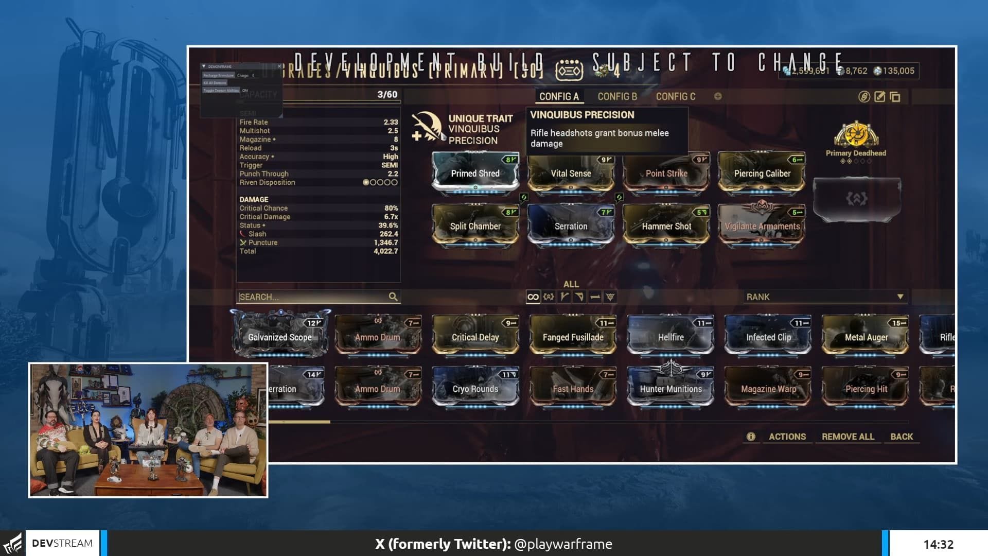 Vinquibus&#039; priamry modding slot (Image via Digital Extremes)