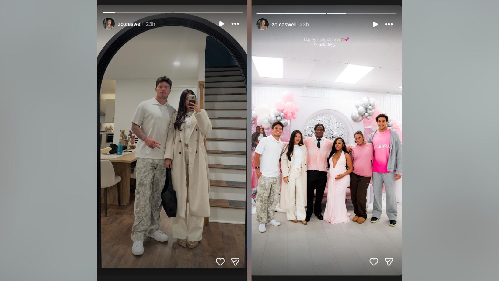 Dillon Gabriel's GF Zo Caswell drops 2-word message celebrating baby shower of Myles Harden's GF Ashley (Image Credit: Caswell/IG)