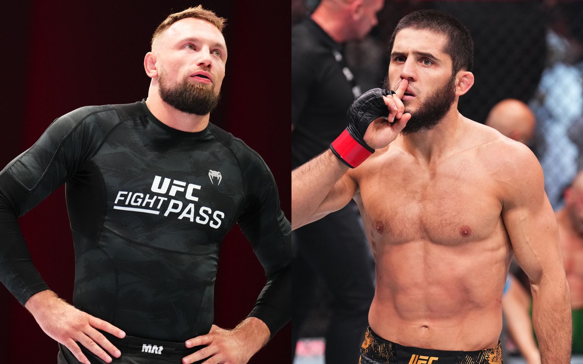 Craig Jones (left) accepts Islam Makhachev