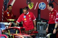 Lewis Hamilton in the Scuderia Ferrari garage before the F1 Grand Prix of Mexico. Source: Getty