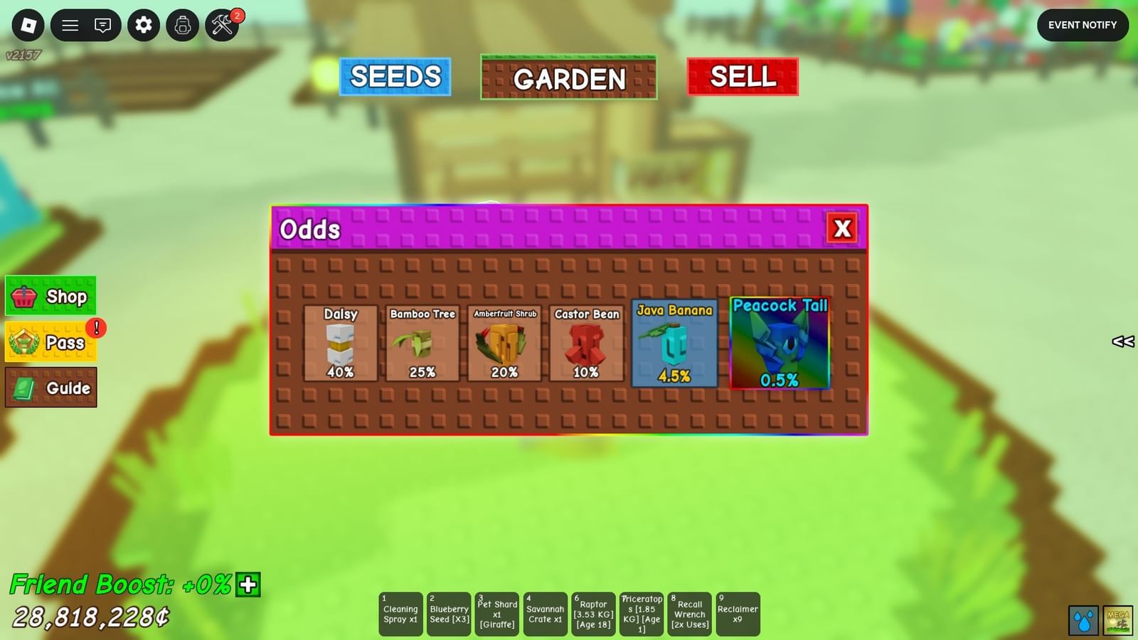 Grow a Garden Java Banana guide