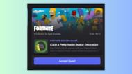How to get the Fortnite Simpsons Discord reward 3 Complete the Playtime quest and earn a free Peely Vanish avatar skin based on the Fortnite Simpsons season (Image via Sportskeeda Gaming || Epic Games/Discord)